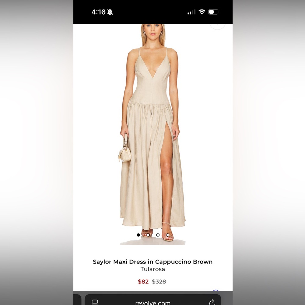 Tularosa V-Neck Maxi Dress in Cappuccino